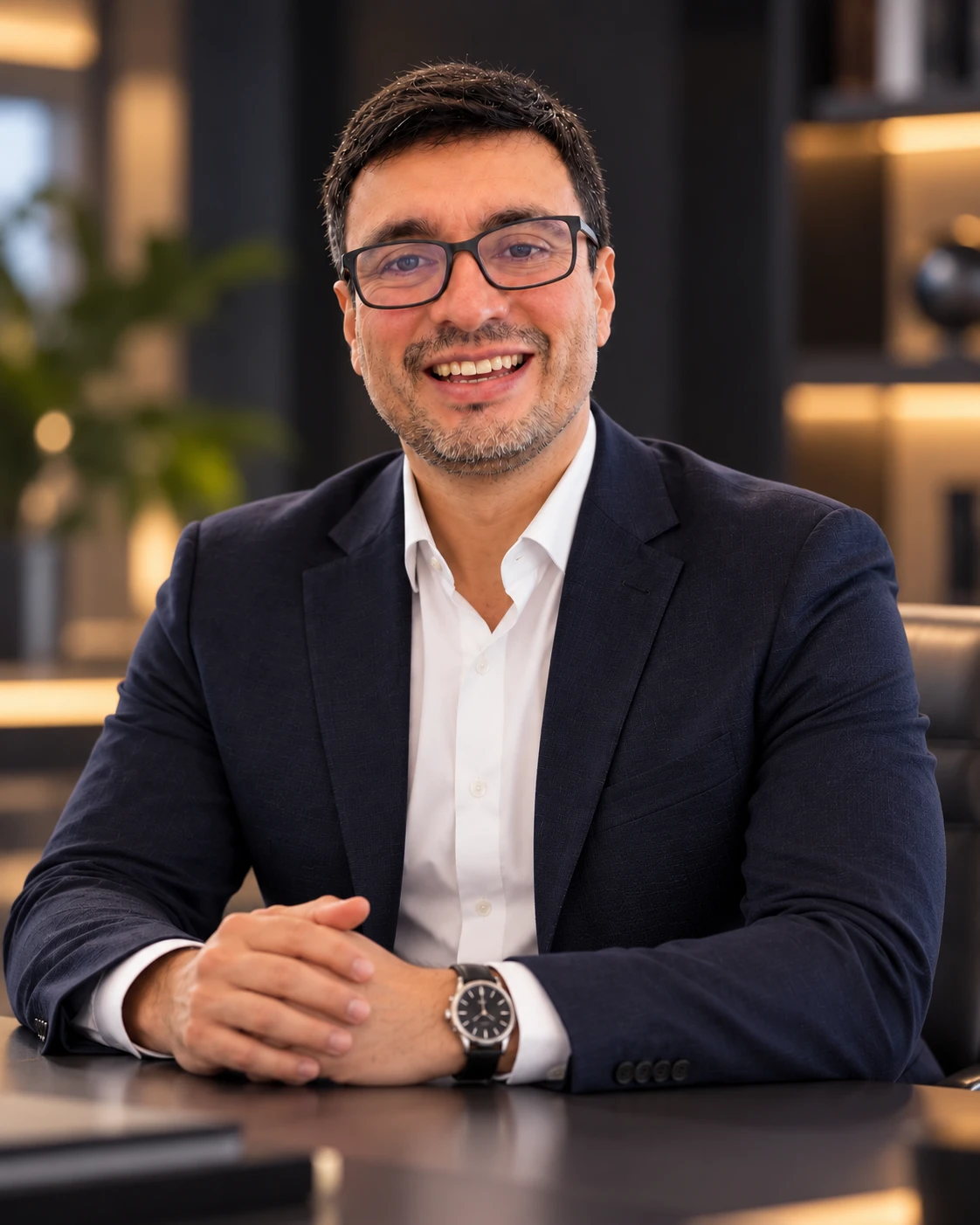 Jaime Pulido, Co-Founder of DapproServ, seated at his desk